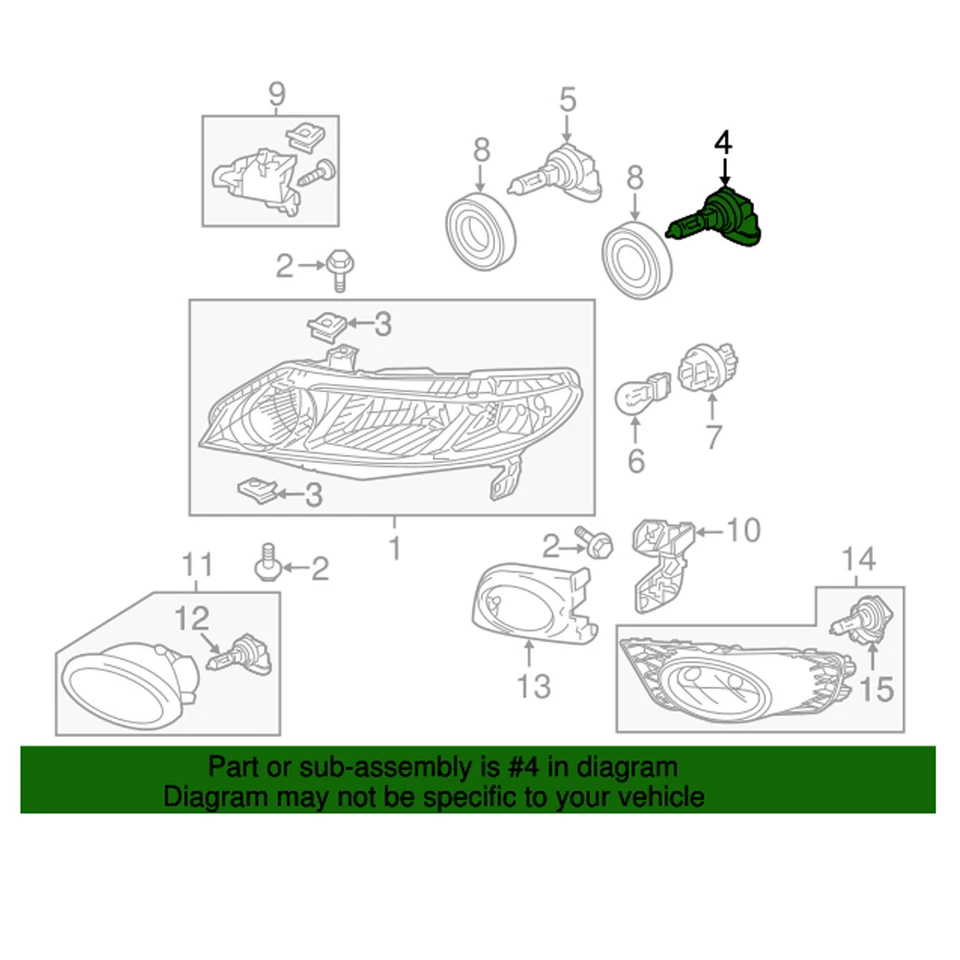Bombilla de faro Genuinem OEM HB4 12V 51W para Acura MDX 2001-2003 Foto 1 de 1