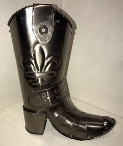 COWBOY BOOT-Hand Made ALUMINUM -Great For Planter, Man Cave, Cabin, Deco 11 1/2” - Picture 1 of 12