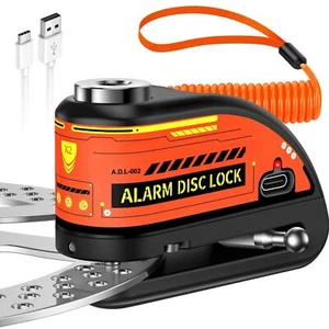 Bloqueo Disco Moto con Alarma Recargable 120dB Alarma Antirrobo con 5.9F... - Imagen 1 de 8