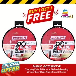 DIABLO D0724RVP Punto di Tracciamento 7-1/4"X Telaio 24 Denti Lama Seghetto Circolare 2x1 - Foto 1 di 5