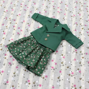 2 pezzi abito gilet verde floreale giacca corta tuta per 12" Blythe bambola vestito fabbrica - Foto 1 di 3