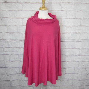 Garnet Hill Poncho size M Pink Cowl Neck Pullover Layering Jersey Knit - Picture 1 of 7