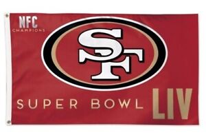 San Francisco 49ers Flag 3x5 NFC Champions Super Bow LIV NWT $1 Bid NFL Football