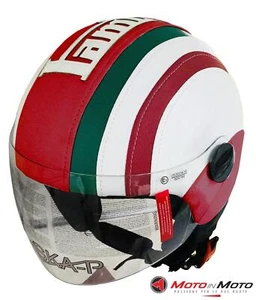Casco Lambretta con tricolore laterale e visiera retta Taglia S - Foto 1 di 4