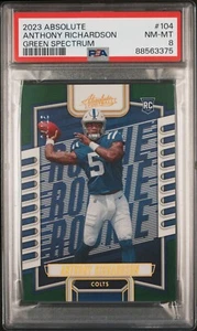 2023 ABSOLUTE ANTHONY RICHARDSON ROOKIE RC GREEN SPECTRUM SSP /25 PSA 8 POP 2!! - Picture 1 of 2
