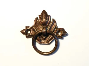 Schubladengriff Griff Möbelgriff m. Ring floral Blatt Beschlag shabby Landhaus - Bild 1 von 2