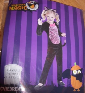 CHILDREN'S GIRLS' Halloween Costume Fancy Dress black ALL IN CATSUIT AGE 3-4 YRS - Picture 1 of 5