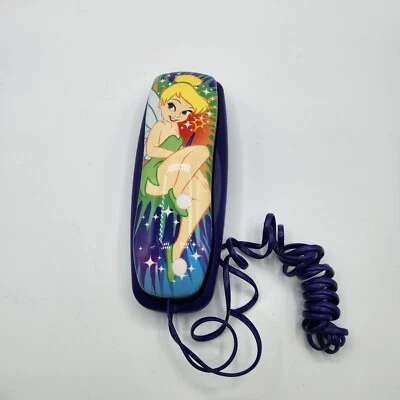 Проводной домашний телефон Disney Tinkerbell Trim Line наземная линия с фиолетовыми шнурами б/у - Изображение 1 из 4