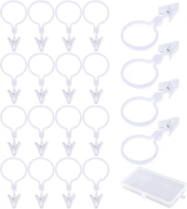 Gardinenringe 20 Stück Vorhangringe mit Clips, 35 mm Diameter Ringe Duschvorhang - Bild 1 von 4