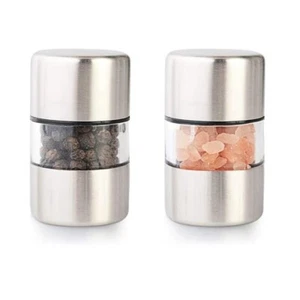 Salt Pepper Grinder Stainless Steel Portable Mini Mill Grinder For Herb Pepper - Picture 1 of 7