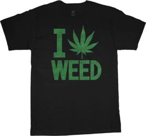 I Love Weed Pot 420 Cannabis Stoner Gifts T-shirt Mens Clothing Apparel - Picture 1 of 1