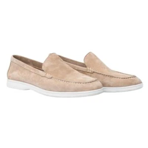 Eleante Suede Loafers - Beige, Men's Size 10 - Picture 1 of 6