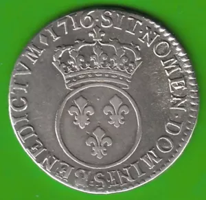France 1/2 Ecu Vertugadin 1716 S Reims rare nswleipzig - Picture 1 of 2