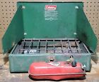 Vintage Coleman 425E Two Burner Green Camp Stove 6/78 fair condition Tested!