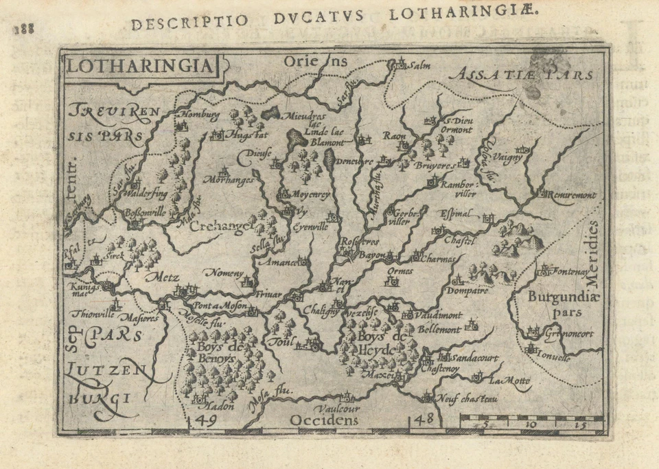 Ducatus Lotharingiae/Lotharingia de Bertius/Langenes. Mapa Ducado de Lorena 1603 Foto 1 de 1