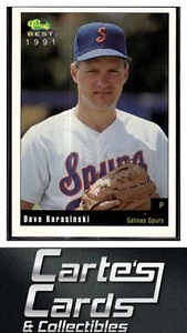Dave Karasinski 1991 Classic Best Salinas Spurs #20  Salinas Spurs