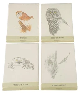 Glen Loates Artist 1970's Owl Note Greeting Cards 4 Sealed Packs Lot of 32 NEW - Picture 1 of 6