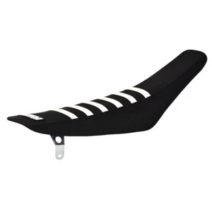 2001-2013 KAWASAKI KX 85 100 Seat Cover By Enjoy MFG ALL BLACK / WHITE RIBS #63 - Foto 1 di 4