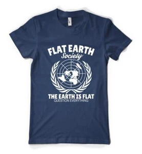 Flat Earth Society World Question Everything Personalised Unisex Adult T Shirt - Picture 1 of 20