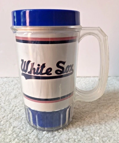 Chicago White Sox Miller Lite Vintage 1980s Plastic Beer Mug 16oz 1987-1990 Logo Cover
