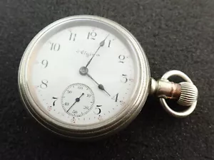 VINTAGE 18 SIZE ELGIN G.M. RAD SEITENBEWEGER TASCHENUHR - LÄUFT GR. 144 - Bild 1 von 5