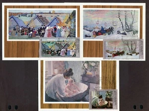 RUSSIA 1978, ART: PAINTINGS BY KUSTODIEV, Scott 4640-4644 ON 5 MAXI CARDS - Picture 1 of 2