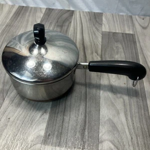 Vintage Revere Ware 1801 1 Quart Soßenpfanne Topf & Farber Ware Deckel - Bild 1 von 5