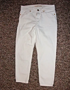 MICHAEL KORS BRAND GIRLS IZZY CROPPED WHITE DENIM 5 POCKET SIZE 6 YOUTH - Picture 1 of 4