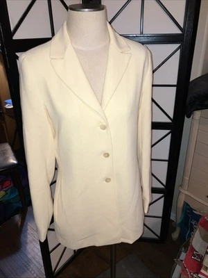 Chaqueta para mujer Bob Mackie Studio marfil/amarillo talla 6-ENVÍO GRATUITO Foto 1 de 4