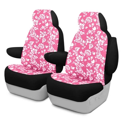 For Toyota Tundra 00-04 Dash Designs Hawaiian 1st Row Pink Custom Seat Covers - Image 1 of 2