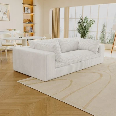 78.8" Comfy Modular Sectional Sofa Cloud Loveseat Corduroy Couch with Deep Seat - Image 1 of 4