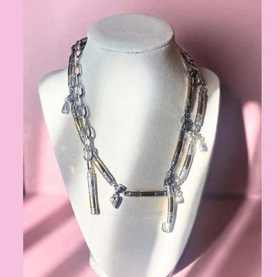 Vintage Golden and Silver tone Hearts Charm Chain Belt 35” - Image 1 of 3