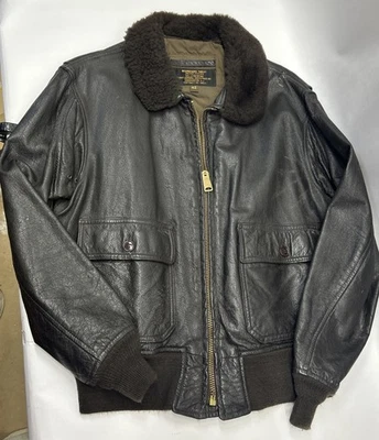 Chaqueta de Vuelo Vintage USN Militar G-1 Intermedio Cuero Flyers Hecha en EE. UU. 46  Foto 1 de 4