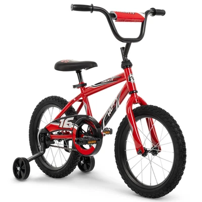 Huffy Red 16" Rock It Bicicleta Infantil com Rodas de Treinamento Removíveis Vermelha, Criança Meninos 4+ - Imagem 1 de 4