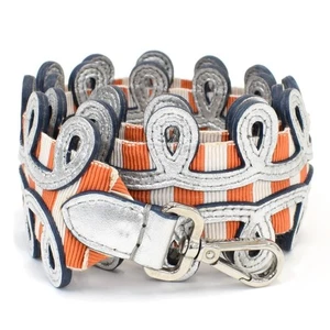 FENDI Shoulder Strap Strap you Belt Canvas Leather Orange Silver From Japan - Picture 1 of 4