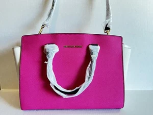 Michael Kors Selma Large Tote – Pink/White Saffiano Leather – NWT - Picture 1 of 12