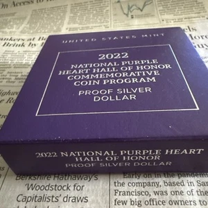 U.S. Mint 2022 National Purple Heart Hall of Honor Proof Silver Dollar w/CoA - Picture 1 of 7