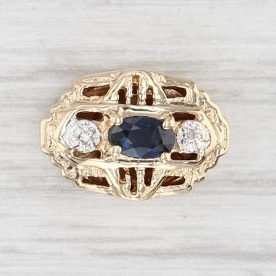 0.25ct Blue Sapphire Diamond Slide Bracelet Charm 14k Yellow Gold Richard Klein - Image 1 of 4