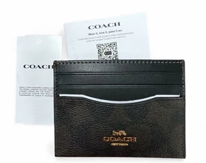 COACH - Men Women CH415 Slim ID Card Case - IM/Brown/Black - Picture 1 of 3