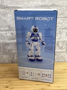 EduCuties Programmable Smart Bot 10" White Blue Robot With USB Connect - Picture 1 of 4
