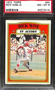 1972 TOPPS #44 RICK WISE IA PSA 8 NM-MT 90573419 - Picture 1 of 2