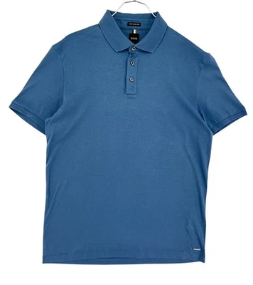 HUGO BOSS T-Perry 14 Polo Cuello Azul Camiseta Para Hombre Talla M - Imagen 1 de 4