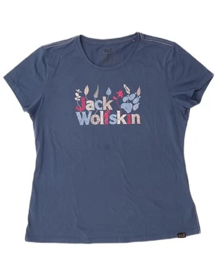Camiseta Top JACK WOLFSKIN Mujer Gráfica Reino Unido 14/16 Grande Azul Algodón CE07 Foto 1 de 4