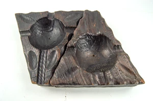 2x Vintage 60-70er Lobeco Aschenbecher Dreieck Holz Kunst Skulptur Handarbeit Spanien - Bild 1 von 3