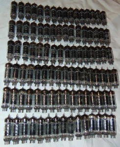 95 PIECES GENERAL ELECTRIC 6005 / 6AQ5W 6AQ5 N727 EL90 TUBES 1950'S USA D GETTER - Picture 1 of 2