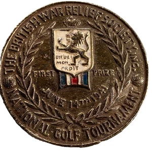 Torneo Nacional de Golf de la Sociedad Británica de Socorro de Guerra Peso en papel 1er Premio 3" - Imagen 1 de 11
