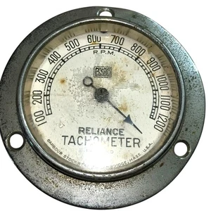 Vintage BSC Reliance Tachometer 100-1200 RPM Mechanical Chrome White Dial - Picture 1 of 7