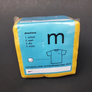 Vintage Nike Compressed One Cubed Tee Box T-Shirt Promo Gelb Gold Medium Neu - Bild 1 von 3
