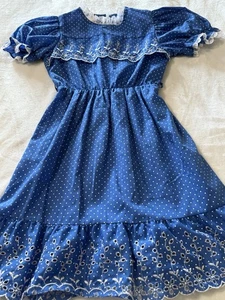 New Vintage USA Sara Jan Girl’s Size 8 Medium M Girls Polka Dot Dress Outfit - Picture 1 of 5