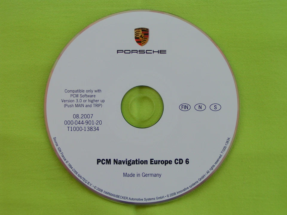 NAVIGATION CD SKANDINAVIEN 2007 PORSCHE PCM 2.0 CAYENNE CAYMAN BOXSTER 911 996 - Bild 1 von 1